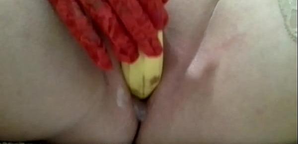  Milf Nadia orgasm with big banana MULTIORGASMIC